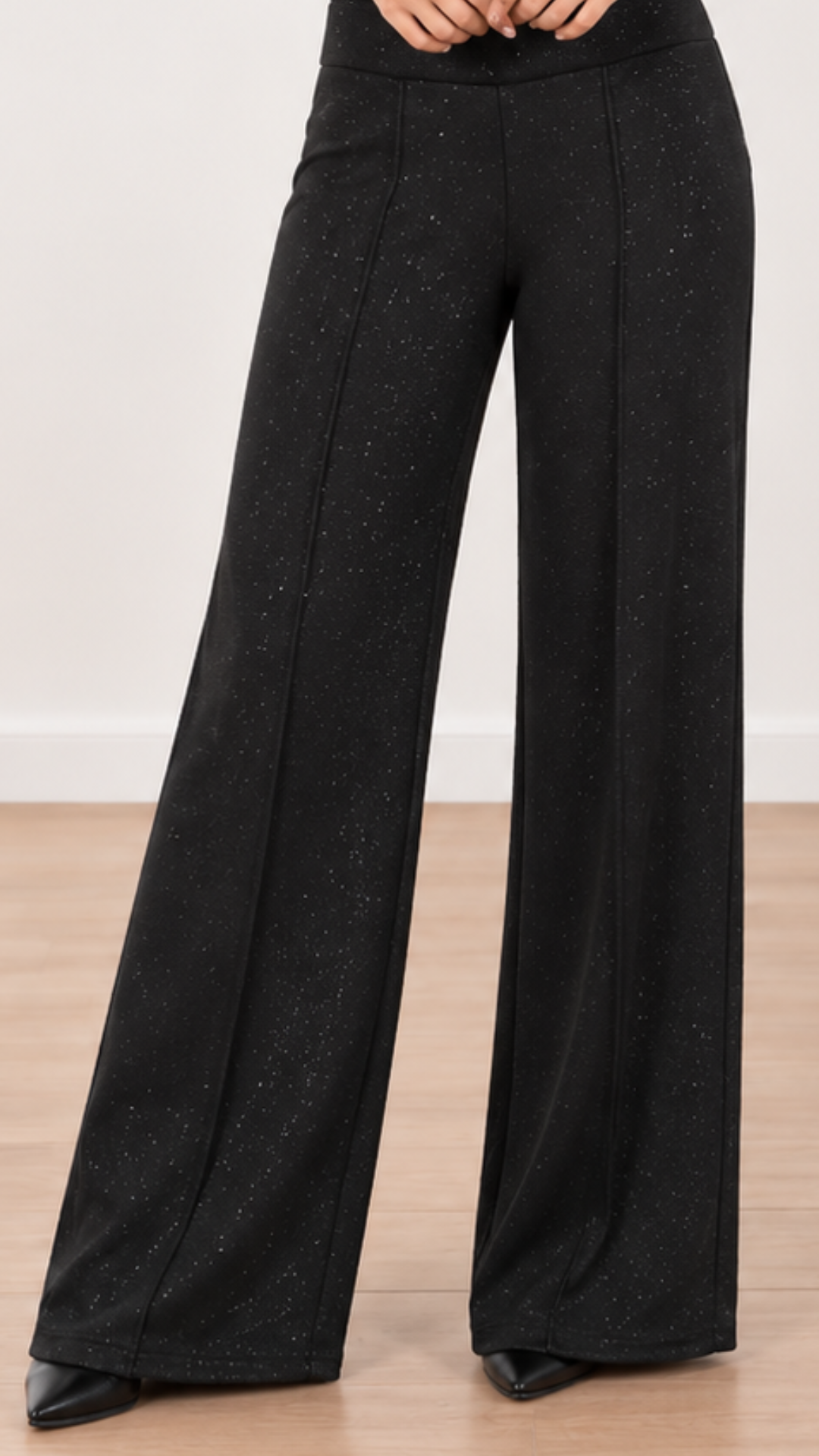 Palazzo Leonor "GLITTER BLACK"