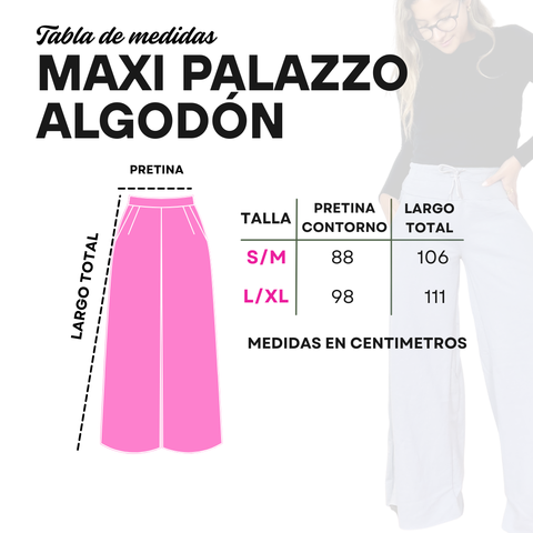Maxi Palazzo Algodón Azul Rey